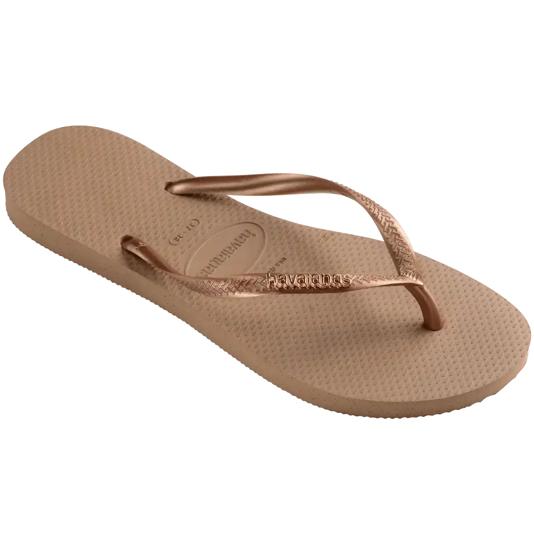 Women's Slim Logo Metallic Flip Flops