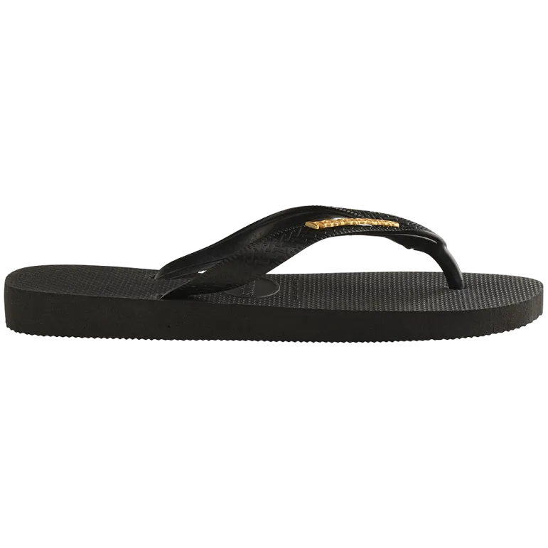 Women's Top Logo Metallic Flip Flops